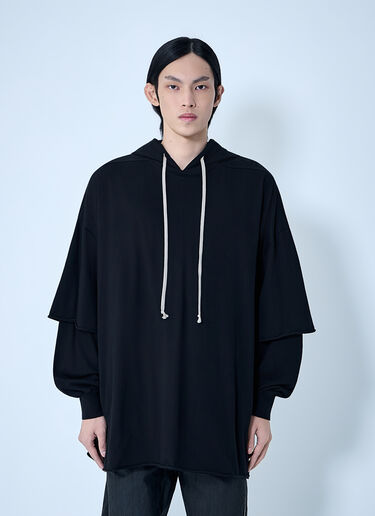 LN-CC® - Rick Owens DRKSHDW: Tommy Hustler Hoodie - Black Rick Owens DRKSHDW Tommy Hustler Hoodie Black drk0164025