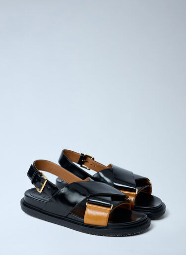 Marni Fussbett Leather Sandals Black mni0263015