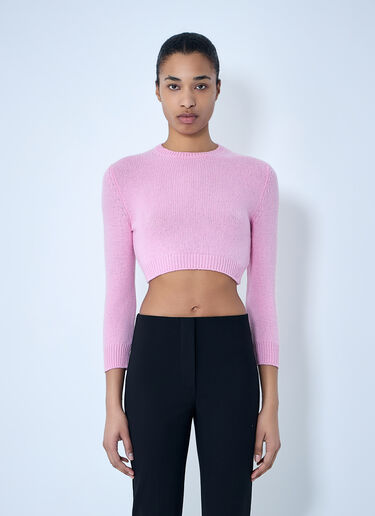 LN-CC® - Jil Sander: Cropped Knit Sweater - Pink Jil Sander Cropped Knit Sweater Pink jil0264035