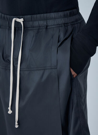 LN-CC® - Moncler + Rick Owens: Drawstring Midi Kilt Shorts - Black Moncler + Rick Owens Drawstring Midi Kilt Shorts Black mcs0363014