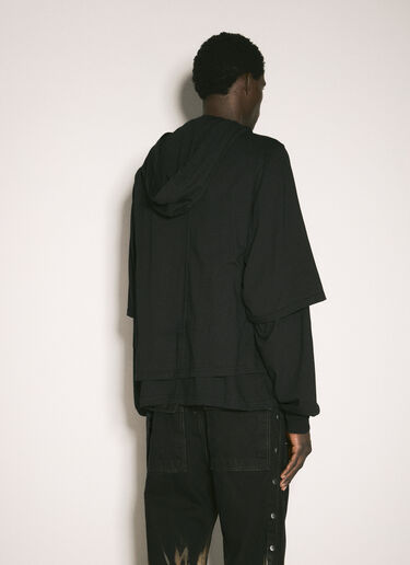 LN-CC® - Rick Owens DRKSHDW: Hustler Hooded T-Shirt - Black Rick Owens DRKSHDW Hustler Hooded T-Shirt Black drk0158007