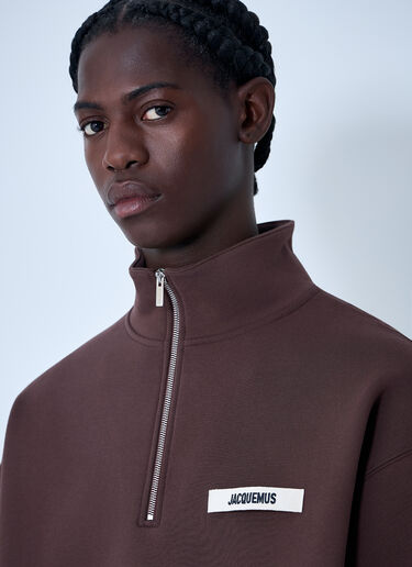 LN-CC® - Jacquemus: Le Camionneur Gros Grain Sweatshirt - Brown Jacquemus Le Camionneur Gros Grain Sweatshirt Brown jac0162012