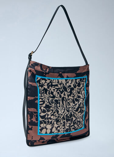 Dries Van Noten Patterned Silk Medium Shoulder Bag Burgundy dvn0263020