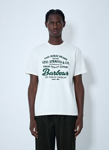 LN-CC® - Levi's x Barbour: ロゴモチーフTシャツ - ホワイト Levi's x Barbour ロゴモチーフTシャツ ホワイト leb0162006