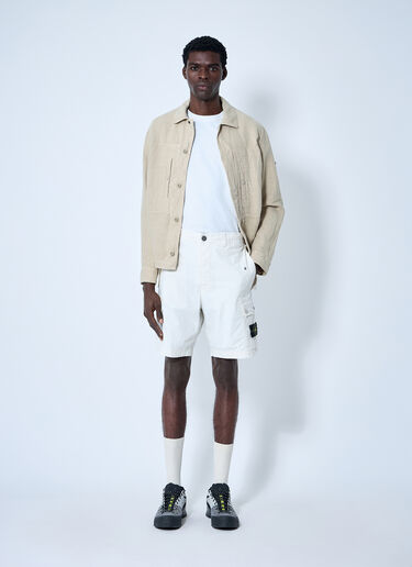 Stone Island Cotton-Blend Shorts Beige sto0160067