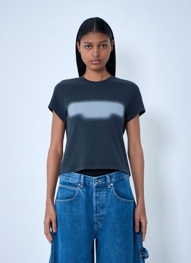 Alexander Wang コットンジャージー ロゴ Tシャツ ダークグレー awg0263016