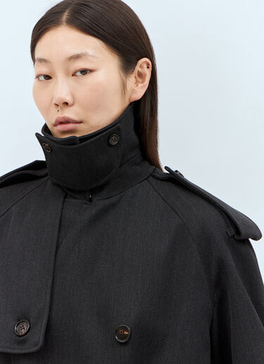 Burberry 长款羊毛风衣 灰色 bur0257011