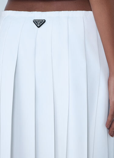LN-CC® - Prada: Pleated Midi Skirt - White Prada Pleated Midi Skirt White pra0264035