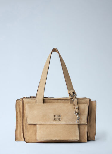 Miu Miu Structured Leather Handbag Cream miu0265025
