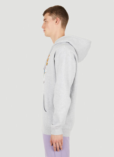 Saintwoods グラフィックプリントフード付きスウェットシャツ グレー swo0149007