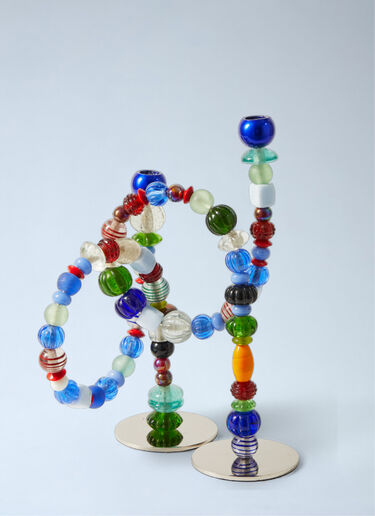 LN-CC® - POLSPOTTEN: Beaded Sculptural Candle Holder - Multicolour POLSPOTTEN Beaded Sculptural Candle Holder Multicolour wps0692216