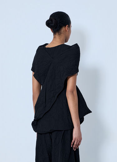 LN-CC® - LIMI Feu: Wrinkled Typewriter Scarf Detail Vest - Black LIMI Feu Wrinkled Typewriter Scarf Detail Vest Black lmf0264004