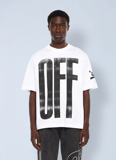 LN-CC® - Off-White: 大斜纹滑板Logo T恤 - 白色 Off-White 大斜纹滑板Logo T恤 白色 ofw0162022