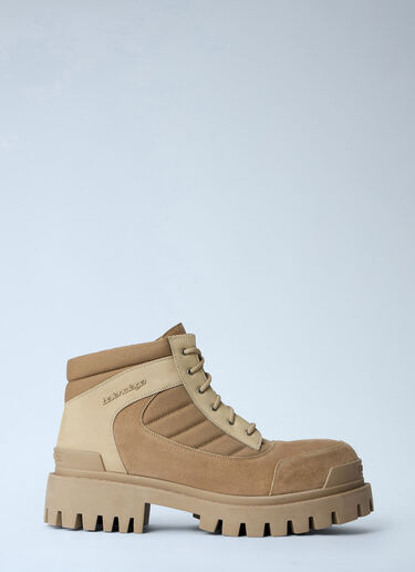 LN-CC® - Balenciaga: Low Strike Combat Boots - Beige Balenciaga Low Strike Combat Boots Beige bal0164014