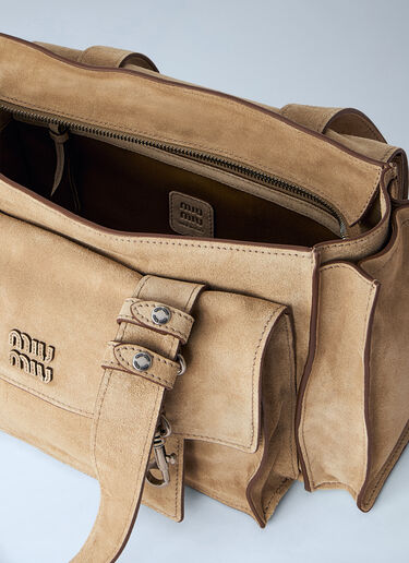 Miu Miu Structured Leather Handbag Cream miu0265025