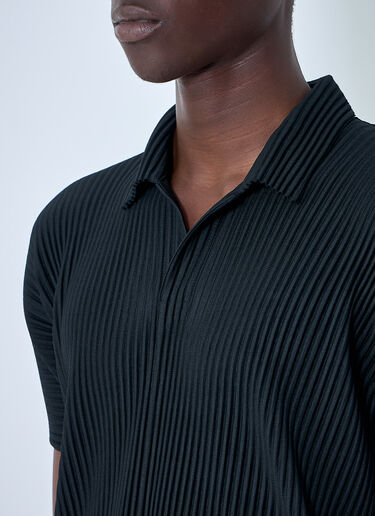 Homme Plissé Issey Miyake プリーツ入り半袖シャツ 黒 hmp0164009