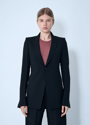 LN-CC® - Rick Owens: Extreme Soft Single-Breasted Blazer - Black Rick Owens Extreme Soft Single-Breasted Blazer Black ric0261001