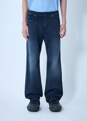 LN-CC® - Balenciaga: Curved Knee Pants - Navy Balenciaga Curved Knee Pants Navy bal0163001