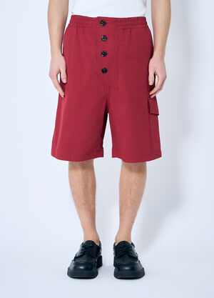 Bottega Veneta Light Cotton Twill Shorts Red bov0159002