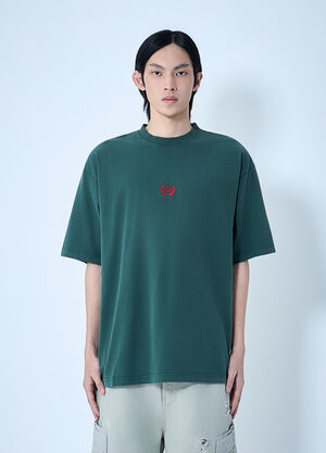 LN-CC® - Balenciaga: Medium Fit T-Shirt - Green Balenciaga Medium Fit T-Shirt Green bal0163005
