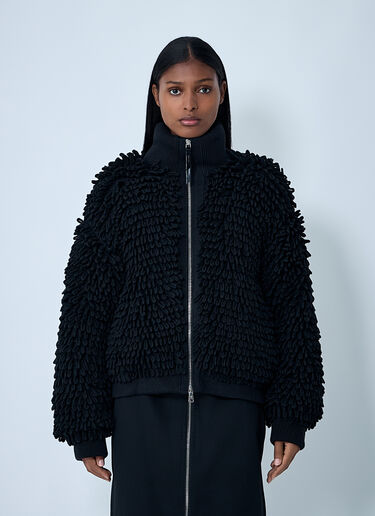 LN-CC® - Moncler x EE72 by Edward Enninful: 纹理羊毛混纺开衫 - 黑色 Moncler x EE72 by Edward Enninful 纹理羊毛混纺开衫 黑色 mee0262008