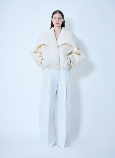 LN-CC® - Jacquemus: The Châle Bomber Jacket - White Jacquemus The Châle Bomber Jacket White jac0264006