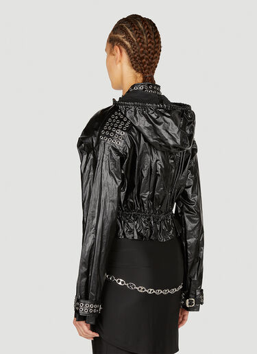LN-CC® - Rabanne: Eyelet Biker Jacket - Black Rabanne Eyelet Biker Jacket Black pac0252010
