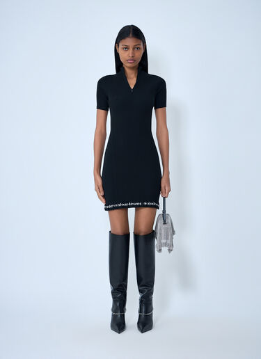 Alexander Wang Ribbed Knit Mini Dress Black awg0263020