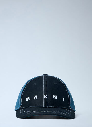 LN-CC® - Marni: Logo Motif Baseball Cap - Blue Marni Logo Motif Baseball Cap Blue mni0163002