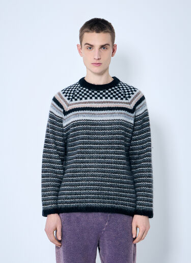 NÒMARYTHM TEXTILE 格纹条纹针织衫  灰色 nma0158002