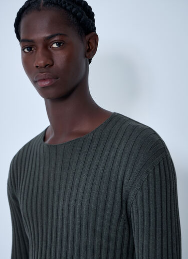 LN-CC® - Acne Studios: コットンリブセーター - グリーン Acne Studios コットンリブセーター グリーン acn0162012