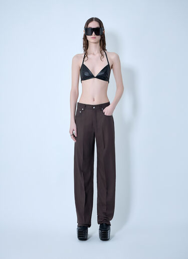 Rick Owens Leather Triangle Bikini Top Black ric0263004