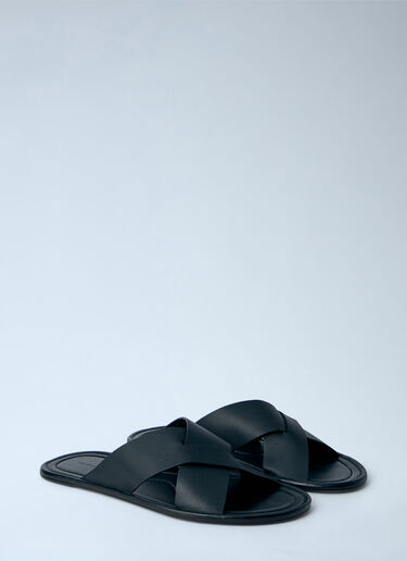 The Row Malick Crossed-Strap Sandals Black row0164011