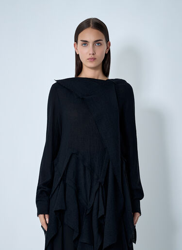 LIMI feu Gauzed Frilled Blouse Black yoy0262020