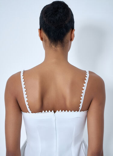 Jacquemus Peplum Top with Zigzag Trim White jac0264012