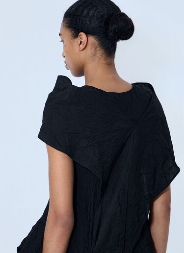 LN-CC® - LIMI Feu: Wrinkled Typewriter Scarf Detail Vest - Black LIMI Feu Wrinkled Typewriter Scarf Detail Vest Black lmf0264004