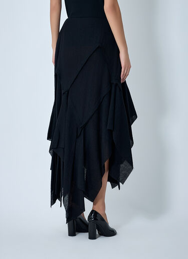 LN-CC® - LIMI feu: Gauzed Frilled Midi Skirt - Black LIMI feu Gauzed Frilled Midi Skirt Black yoy0262021