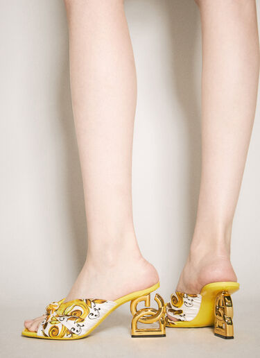 LN-CC® - Dolce & Gabbana: Majolica Silk Twill Heels - Gold Dolce & Gabbana Majolica Silk Twill Heels Gold dol0257011