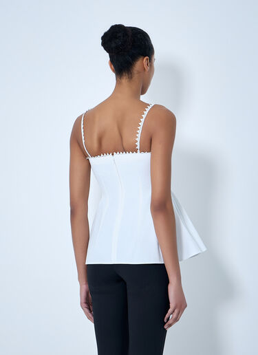 Jacquemus Peplum Top with Zigzag Trim White jac0264012