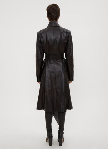 LN-CC® - Oliver Theyskens: Tailored Leather Coat - Black Oliver Theyskens Tailored Leather Coat Black oli0234012