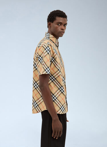 LN-CC® - Burberry: Check Poplin Shirt - Beige Burberry Check Poplin Shirt Beige bur0157005