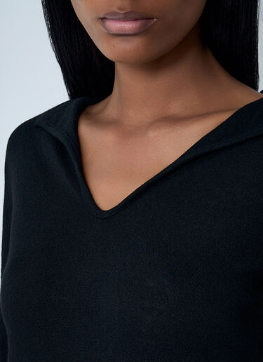 Yohji Yamamoto Lace-Up Wool Sweater Black yoy0262006
