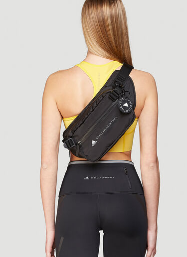 LN-CC® - adidas by Stella McCartney: Logo Charm Belt Bag - Black adidas by Stella McCartney Logo Charm Belt Bag Black asm0246004