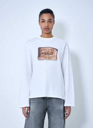 Acne Studios Graphic Print Long Sleeve T-Shirt White acn0264042