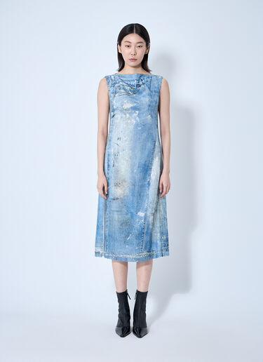 LN-CC® - Acne Studios: Printed Sequin Midi Dress - Blue Acne Studios Printed Sequin Midi Dress Blue acn0259025