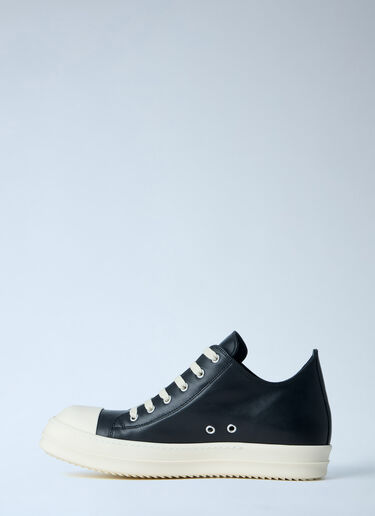 LN-CC® - Rick Owens: Leather Low-Top Sneakers - Black Rick Owens Leather Low-Top Sneakers Black ric0163031