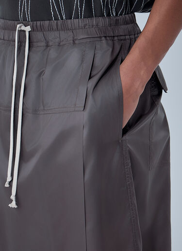 LN-CC® - Moncler + Rick Owens: Drawstring Midi Kilt Shorts - Grey Moncler + Rick Owens Drawstring Midi Kilt Shorts Grey mcs0363013