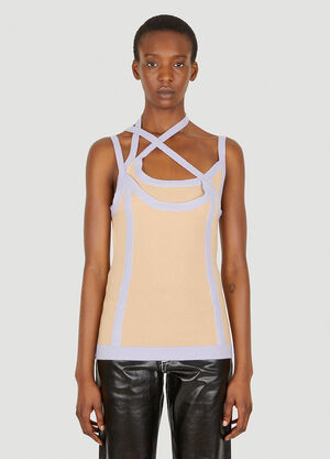 LN-CC® - Ninamounah: Asymmetric Knit Top - Beige Ninamounah Asymmetric Knit Top Beige nmo0248007