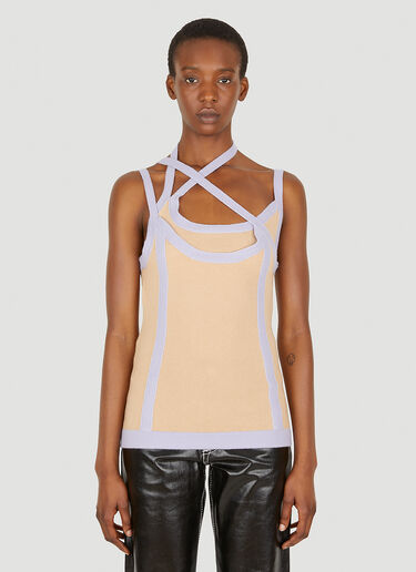 LN-CC® - Ninamounah: Asymmetric Knit Top - Beige Ninamounah Asymmetric Knit Top Beige nmo0248007