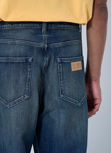 LN-CC® - MM6 Maison Margiela: ワイドレッグデニムトラウザーズ - 青 MM6 Maison Margiela ワイドレッグデニムトラウザーズ 青 mmm0163019